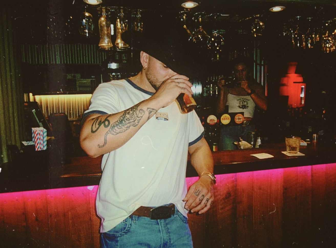Emersxn wearing a Ringers Western ringer tee